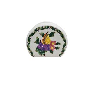 vintage 1997 youngs ceramic multicolor fruit design napkin holder